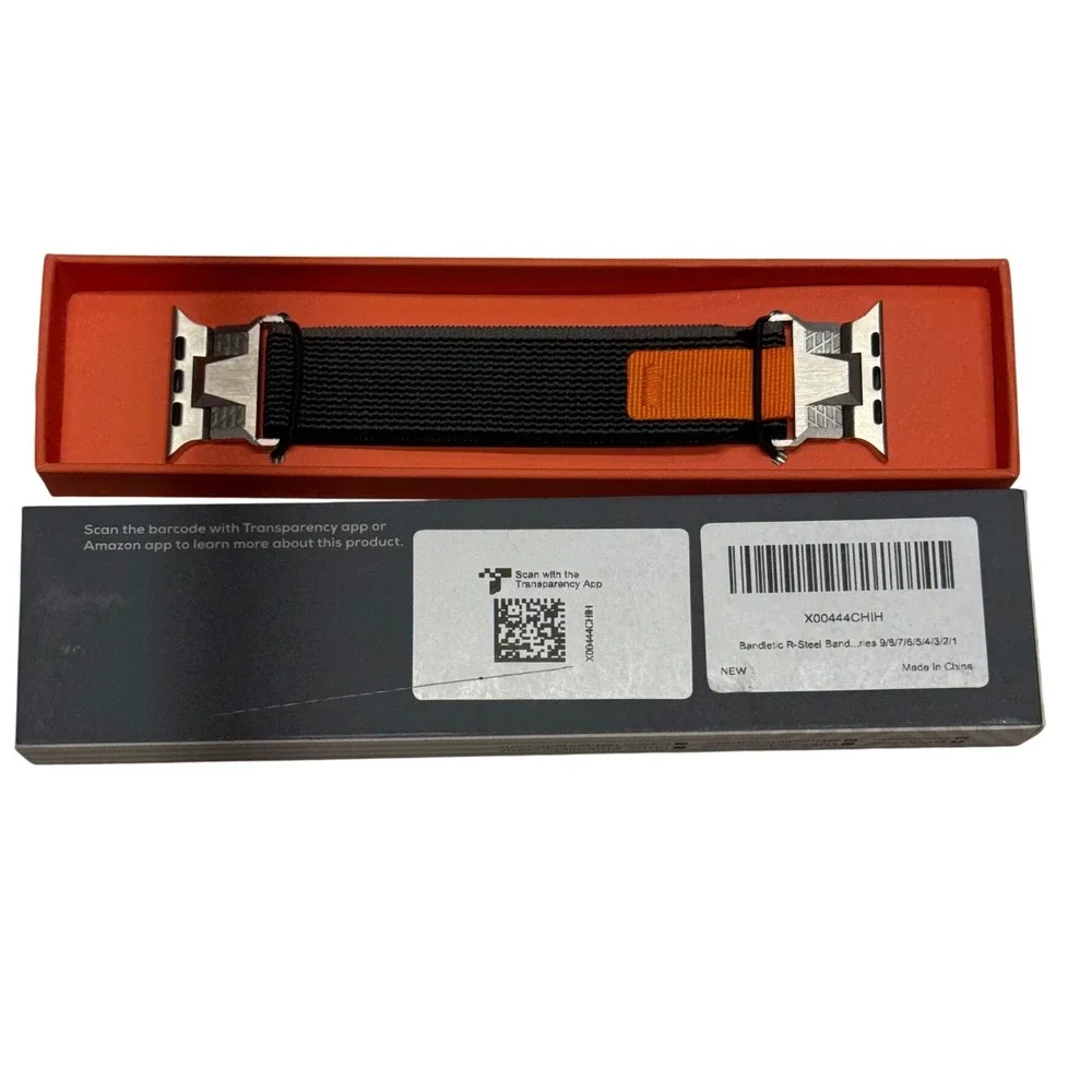 Bandletic R-Steel Band Apple Watch Ultra 49mm 45mm 44mm 42mm Black Orange New